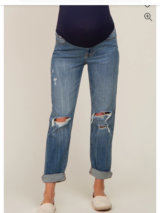 Pink blush maternity size 32 jeans with fabric waistband - Picture 5 of 13